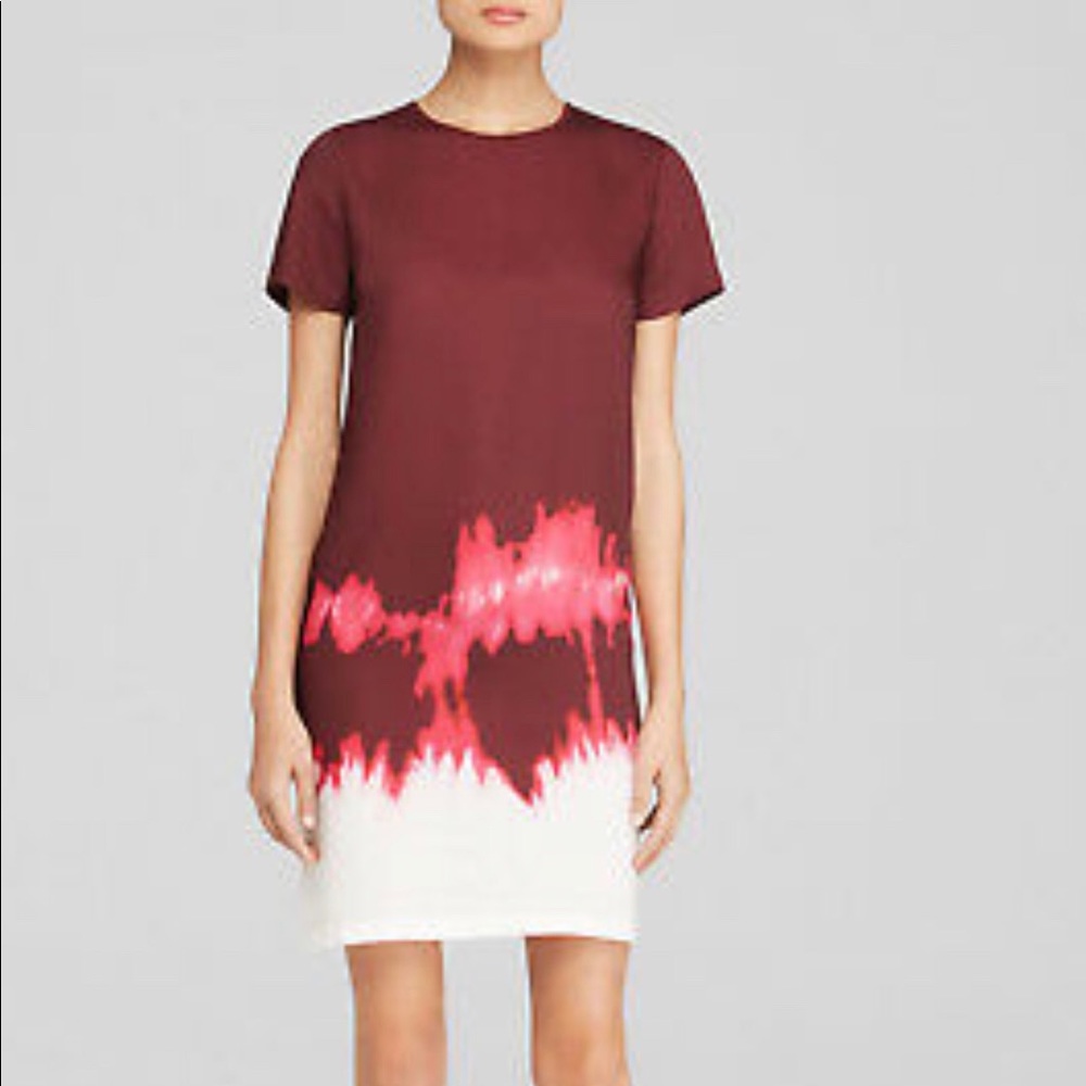 Vince Silk Shift Tie Dye Dress